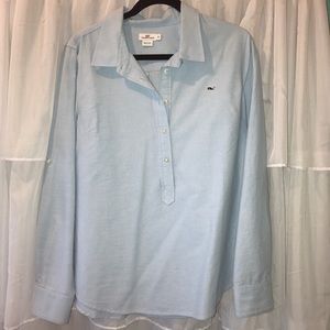 Vineyard Vines light blue half button down